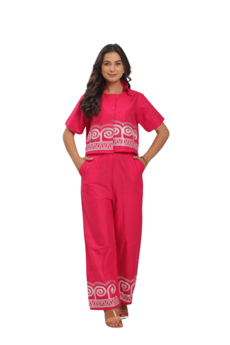 Stylish Ease ? Printex Cotton Dress with Embroidery Details (L)